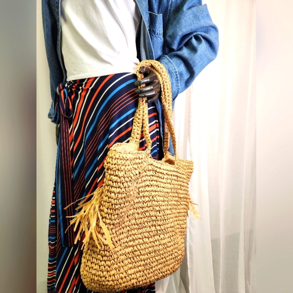 Striped Maxi Skirt With Ties. Custom Cut & Sewn. Mannequin Worn Only. - Picture 3 of 16